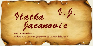 Vlatka Jacanović vizit kartica